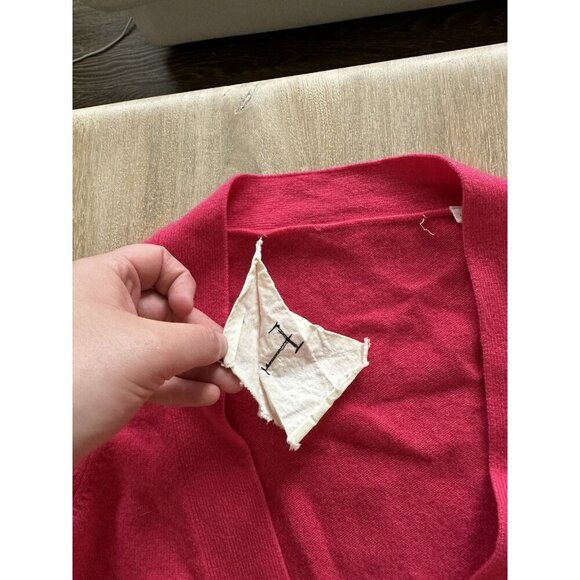 Anthropologie "T" 100% Cashmere Tunic Cardigan Sweater in Pink Size Medium - Picture 3 of 10